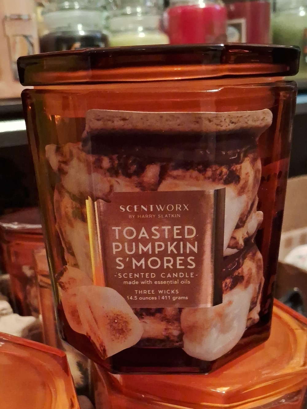 Bath & Body Works Toasted Pumpkin S'mores Candle - Amber Brown